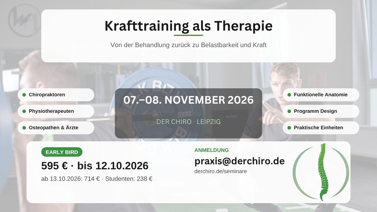Seminar Krafttraining als Therapie bei Der Chiro Leipzig